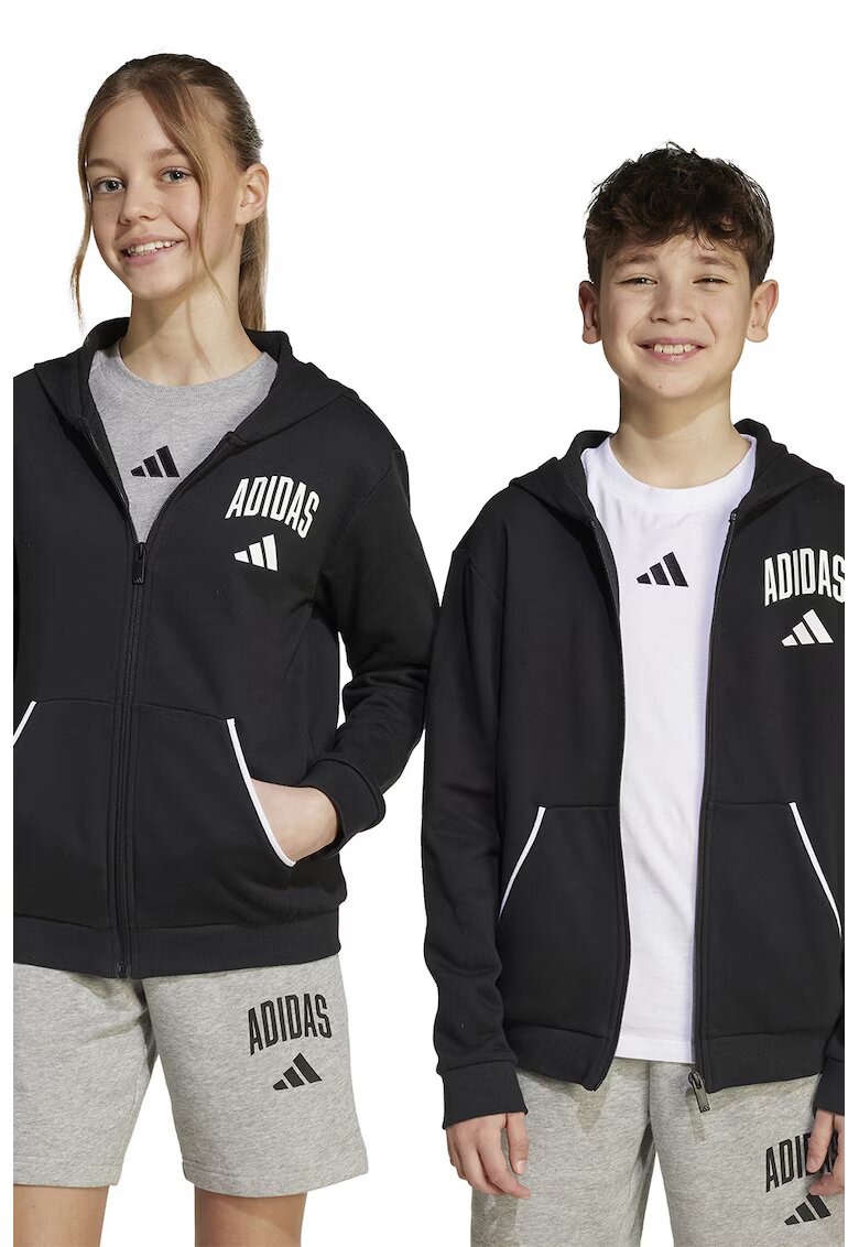 adidas Sportswear Худи с памук с лого - Бял/Избеляло черно