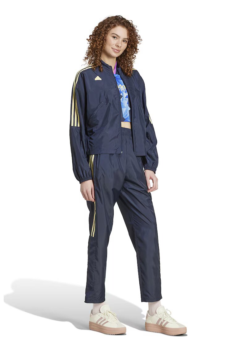 adidas Sportswear Прав панталон Tiro с цепки с цип - Тъмносин/Бледожълт
