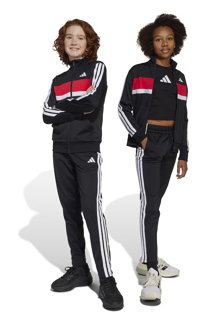 adidas Sportswear Спортен екип Tiberio с цип и цветен блок - Бял/Черен