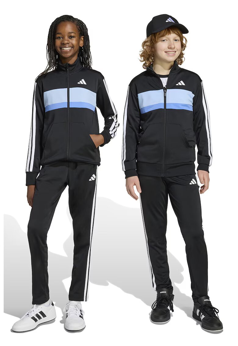 adidas Sportswear Спортен екип Tiberio с цип и цветен блок - Бял/Черен/Син