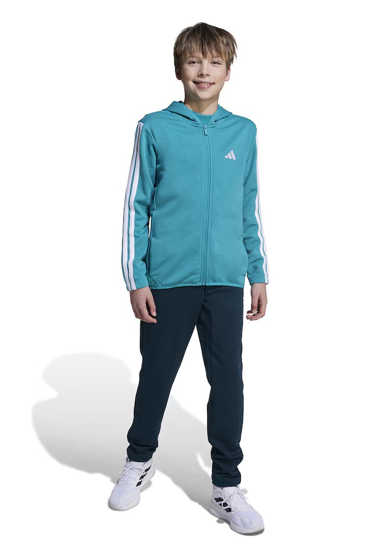 adidas Sportswear Суитшърт с качулка и цип - Тюркоаз/Тъмнозелен
