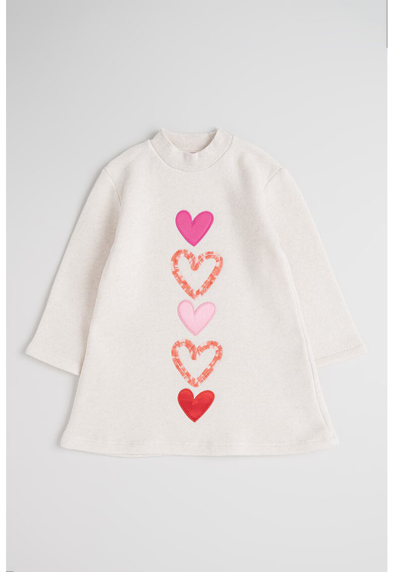 Agatha Ruiz de la Prada Рокля Heartbeat с дълги ръкави - Червен/Бежов/Розово
