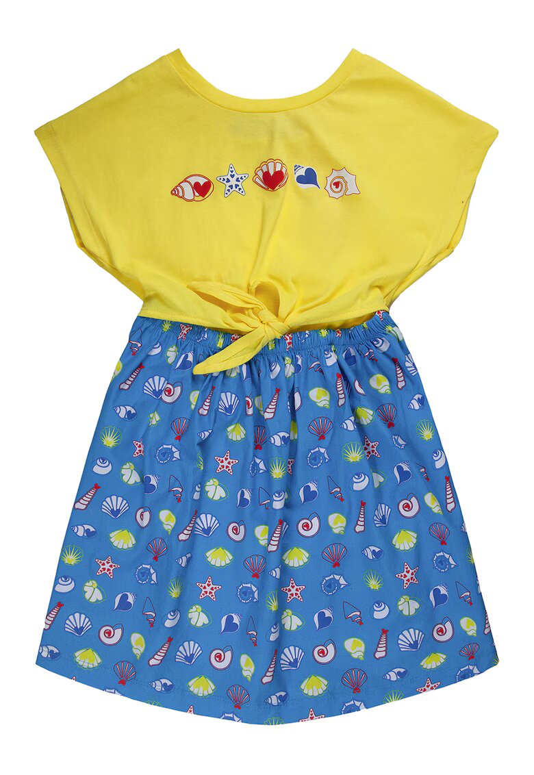 Agatha Ruiz de la Prada Рокля с дизайн 2 в 1 и десен - Червен - Шафраново жълто - Син -