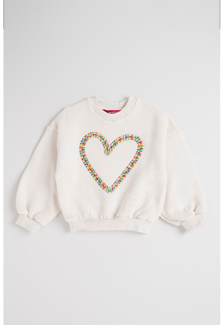 Agatha Ruiz de la Prada Суитшърт Heartbeat с овално деколте - Бежов