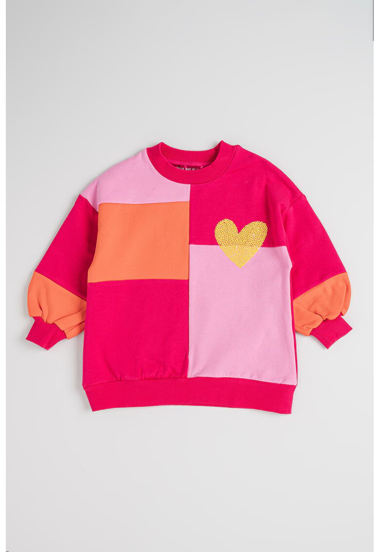 Agatha Ruiz de la Prada Суитшърт Portals с цветен блок - Неоново оранжево/Розово
