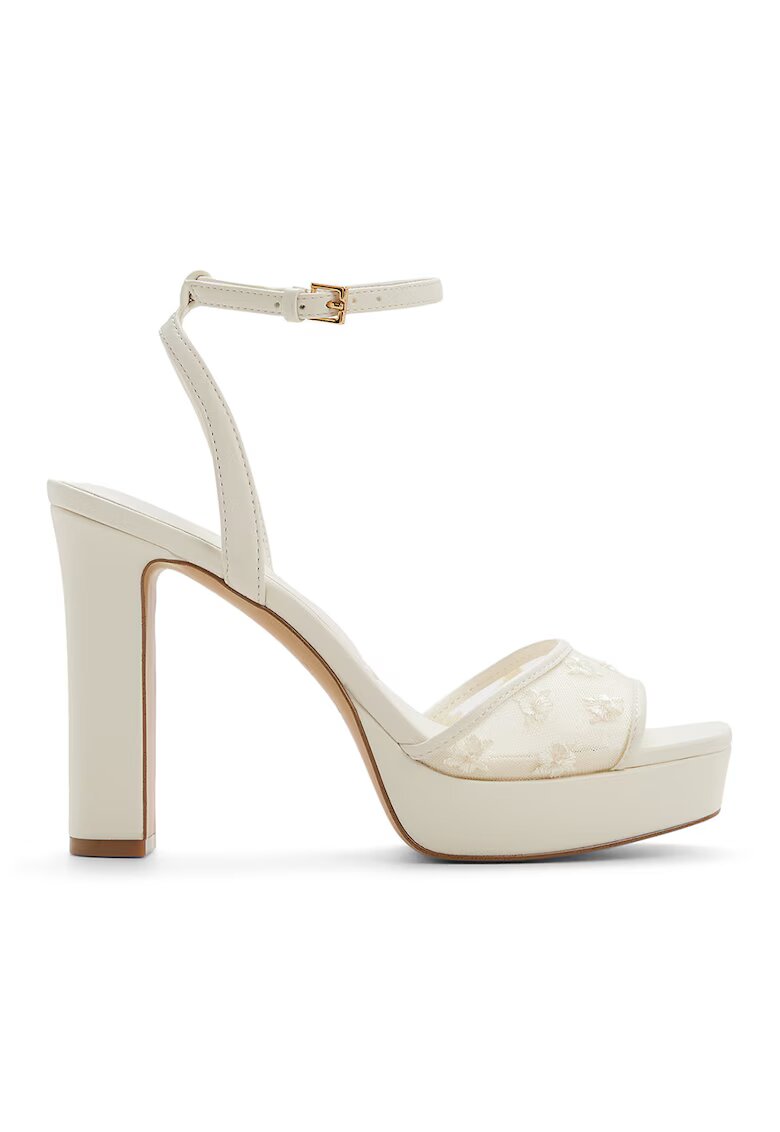 Aldo Сандали Chic Glimmer с масивен ток - Мръснобял