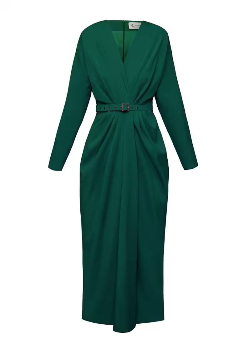 Alina Cernatescu Amaris Drapped Midi Dress