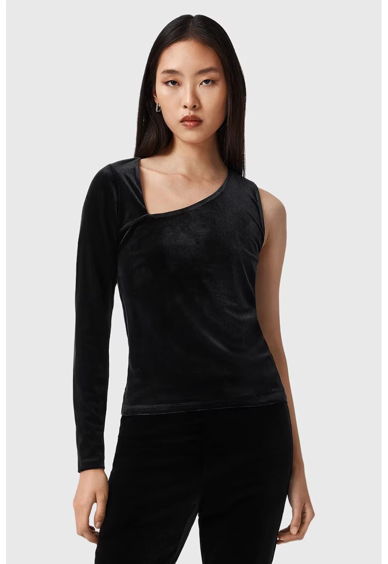 AllSaints Кадифена блуза с голо рамо