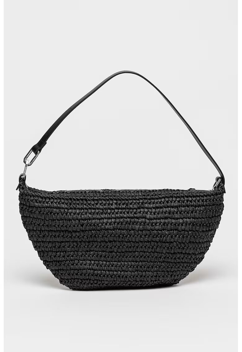 AllSaints Сламена чанта за рамо Luna с регулираща се кожена презрамка