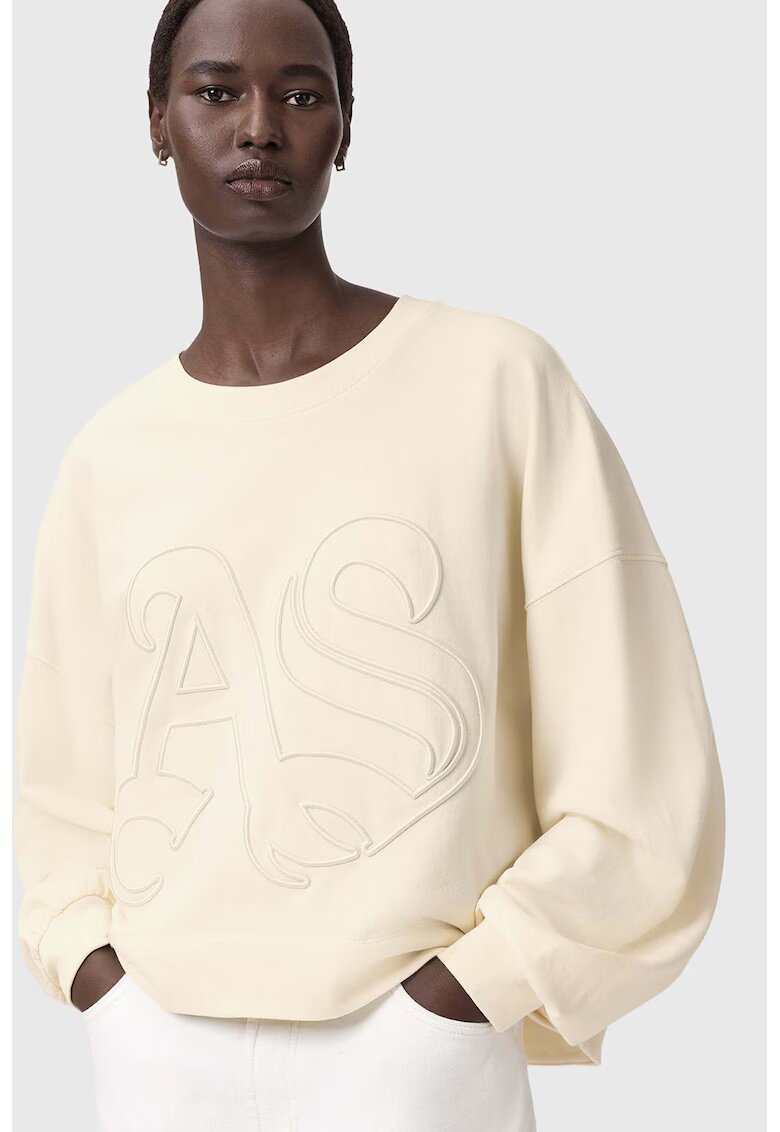 AllSaints Уголемен суитшърт Lila с бродирано лого