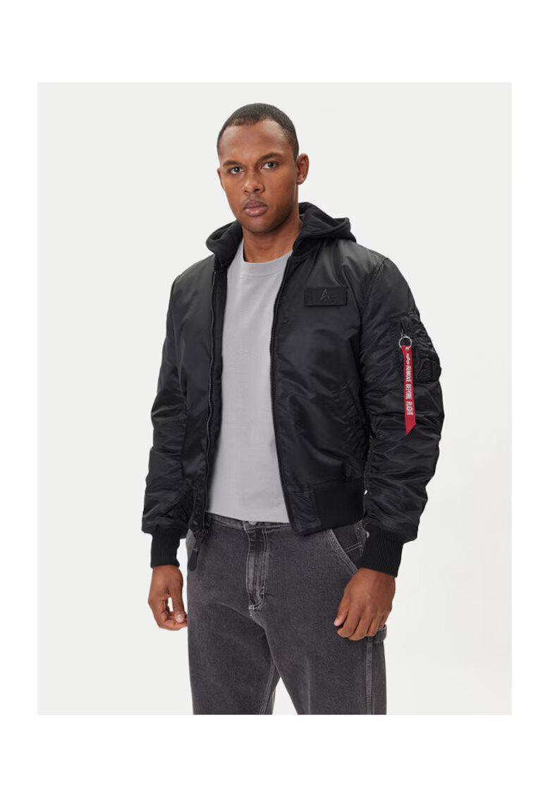 Alpha Industries Мъжко бомбър яке черно - устойчив материал