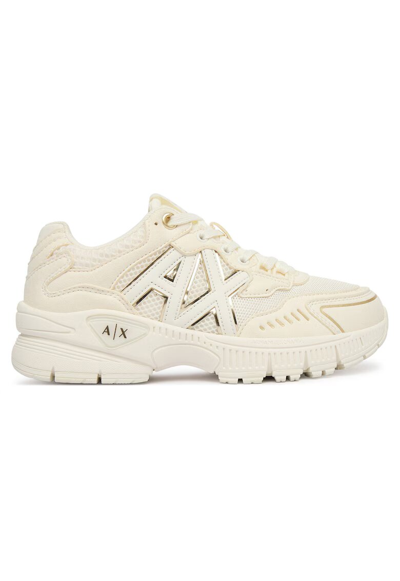 Armani Exchange Дамски кецове екологична кожа - бели
