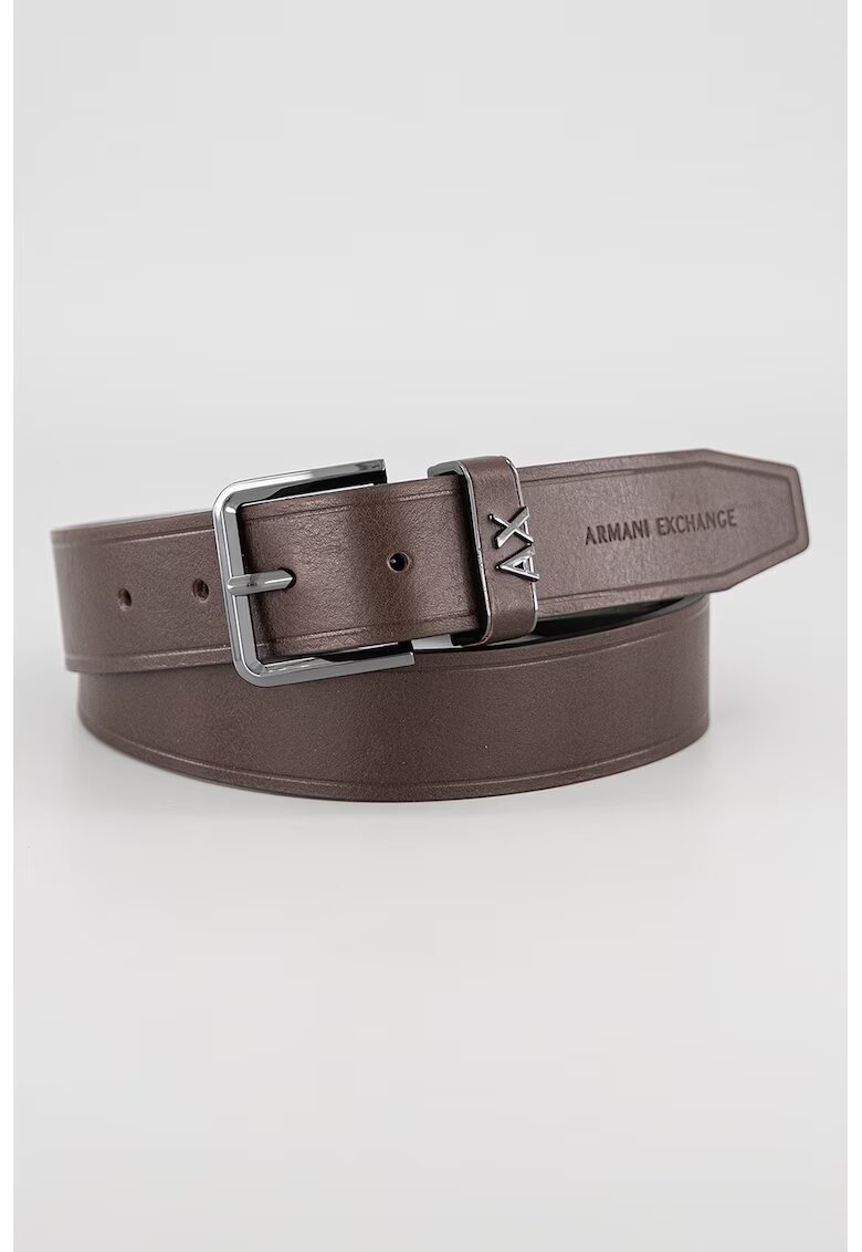 Armani Exchange Кожен колан с метално лого
