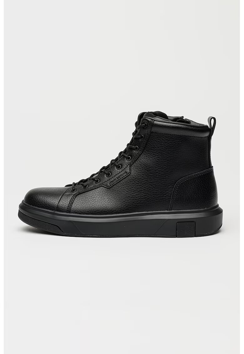 Armani Exchange Кожени боти с цип встрани