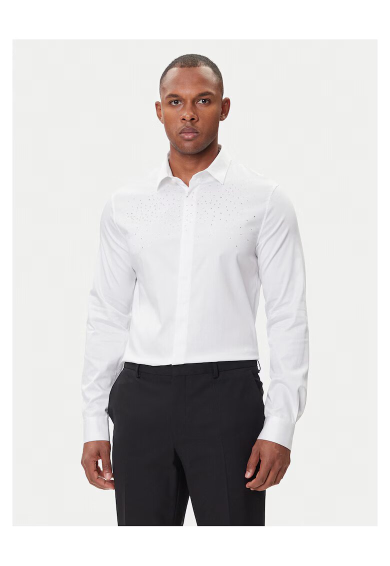 Armani Exchange Памучна риза бяла