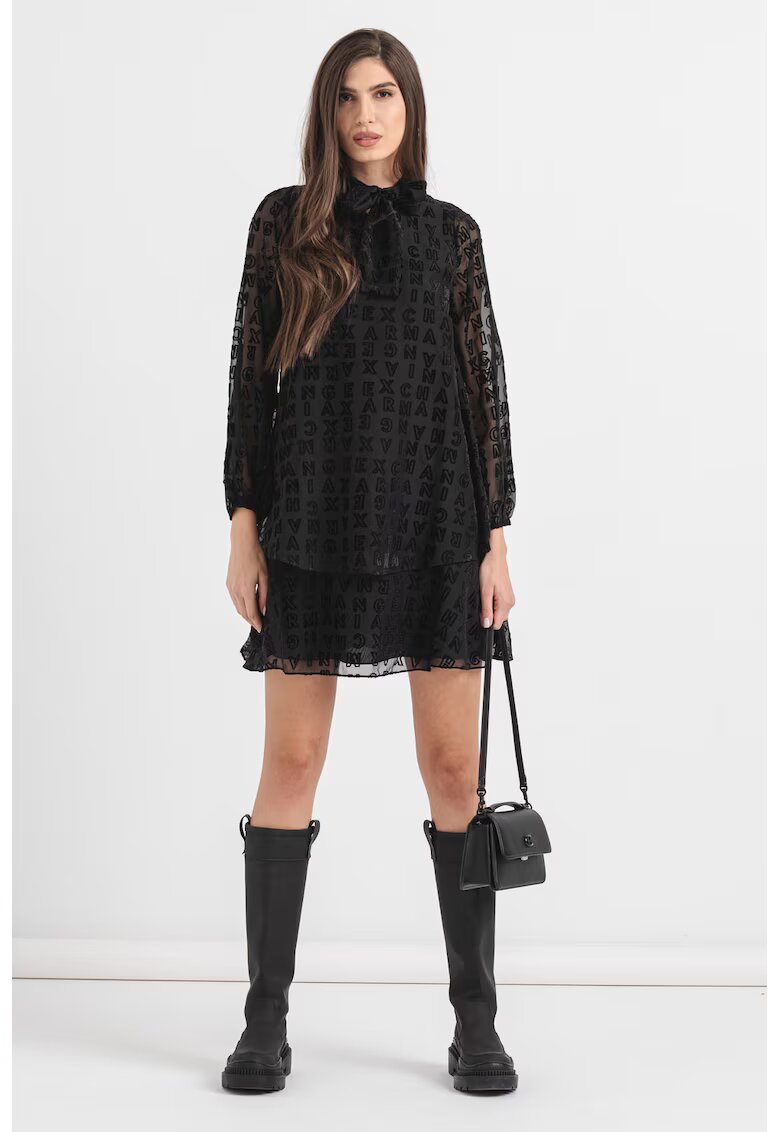 Armani Exchange Рокля от шифон с лога