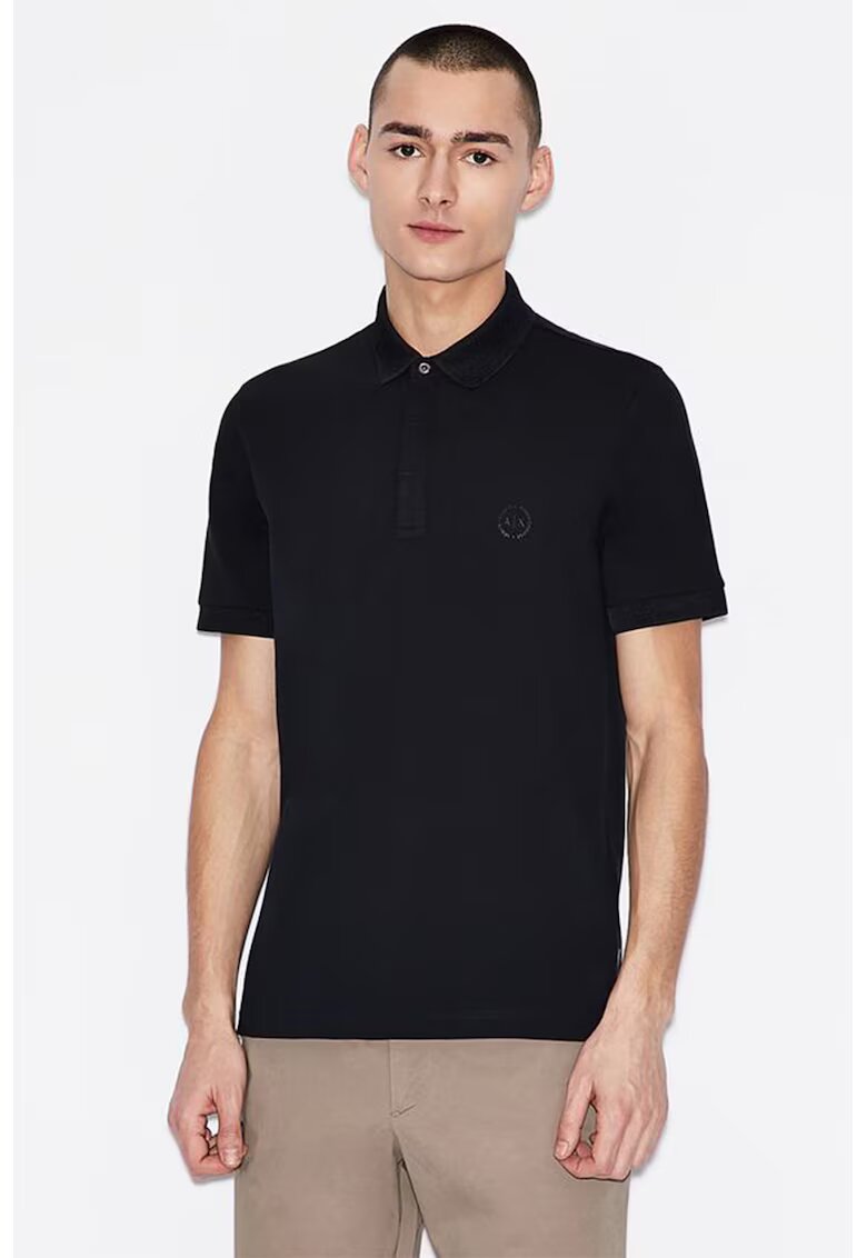 Armani Exchange Слим тениска с яка и лого