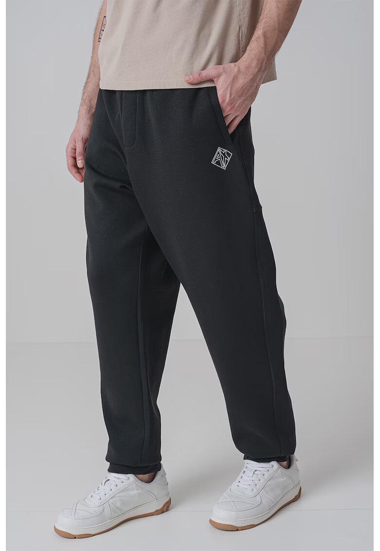 Armani Exchange Тениска с лого и овално деколте