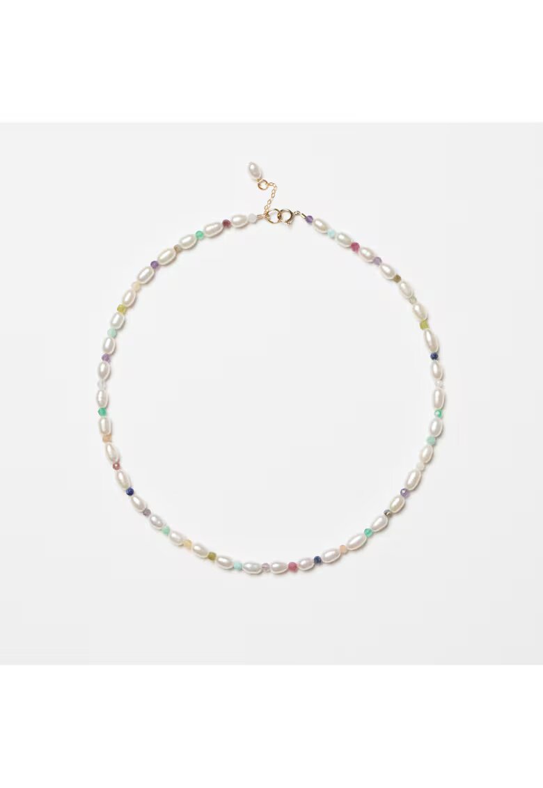 Atelier Devi Колие „Gia“ от естествени перли и кристали с позлатено сребро