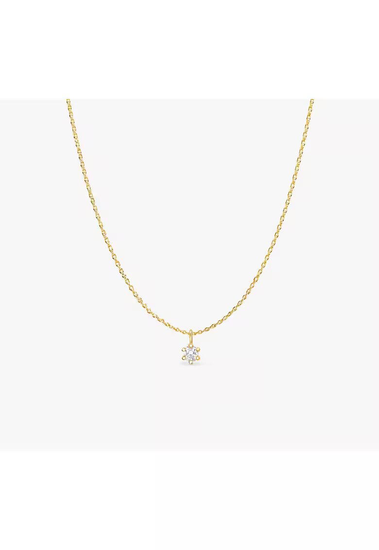 Atelier Devi Колие Yves" с 14K златен синджир и 0.10 ct диамантен висулка"