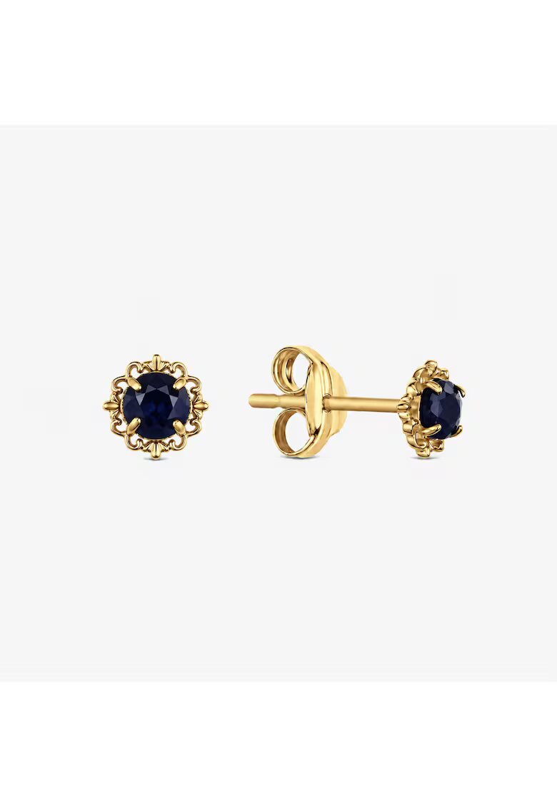 Atelier Devi Обеци от 14K злато с естествен сапфир - Hana