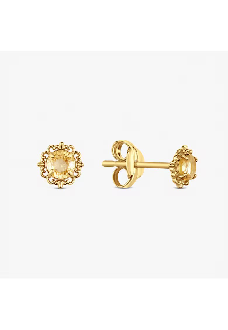 Atelier Devi Обеци от 14K злато с естествен цитрин - Hana