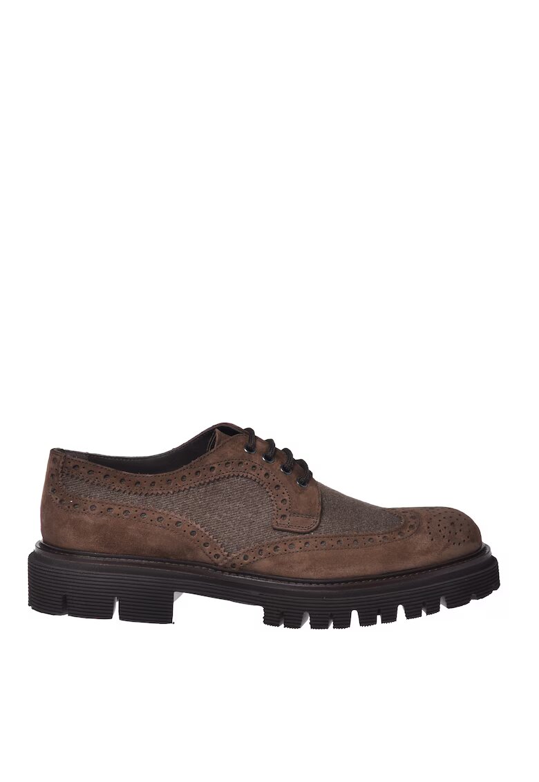 Baldinini Обувки Brogue с велур и памук