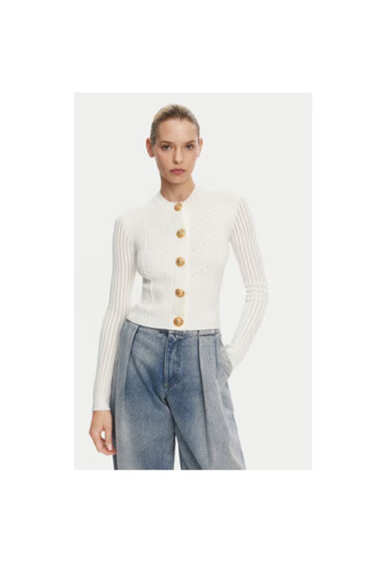 Balmain Дамска блуза DF1KL190KF24 - Вискоза/Полиестер - Бяла