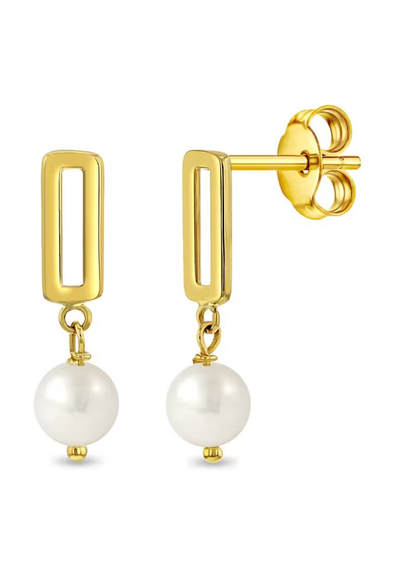 Bebe Gold 14K златни обеци със сладководни култивирани перли за момичета и тийнейджъри