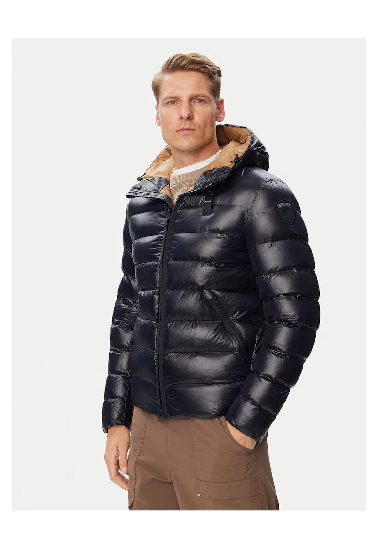 Blauer яке от полиамид с качулка - стандартна кройка - с цип - 0000306325906_XXL - синьо