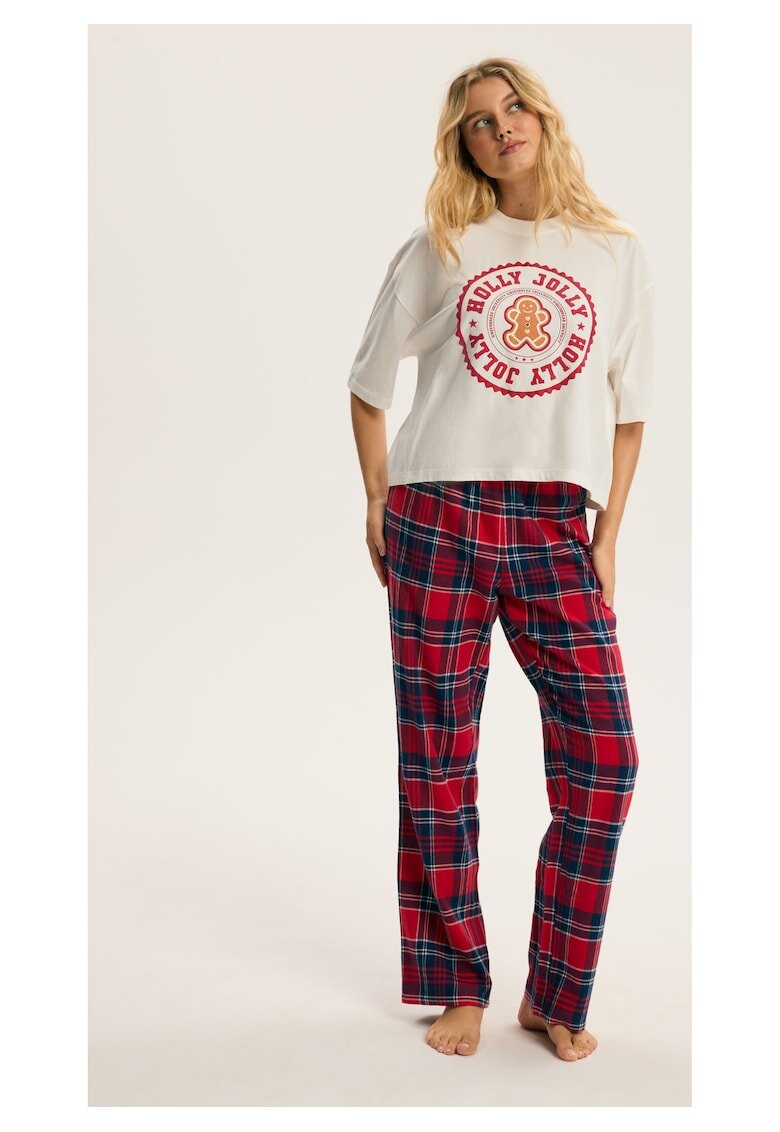 Bloovii Pijama dama Alb Candy Cane