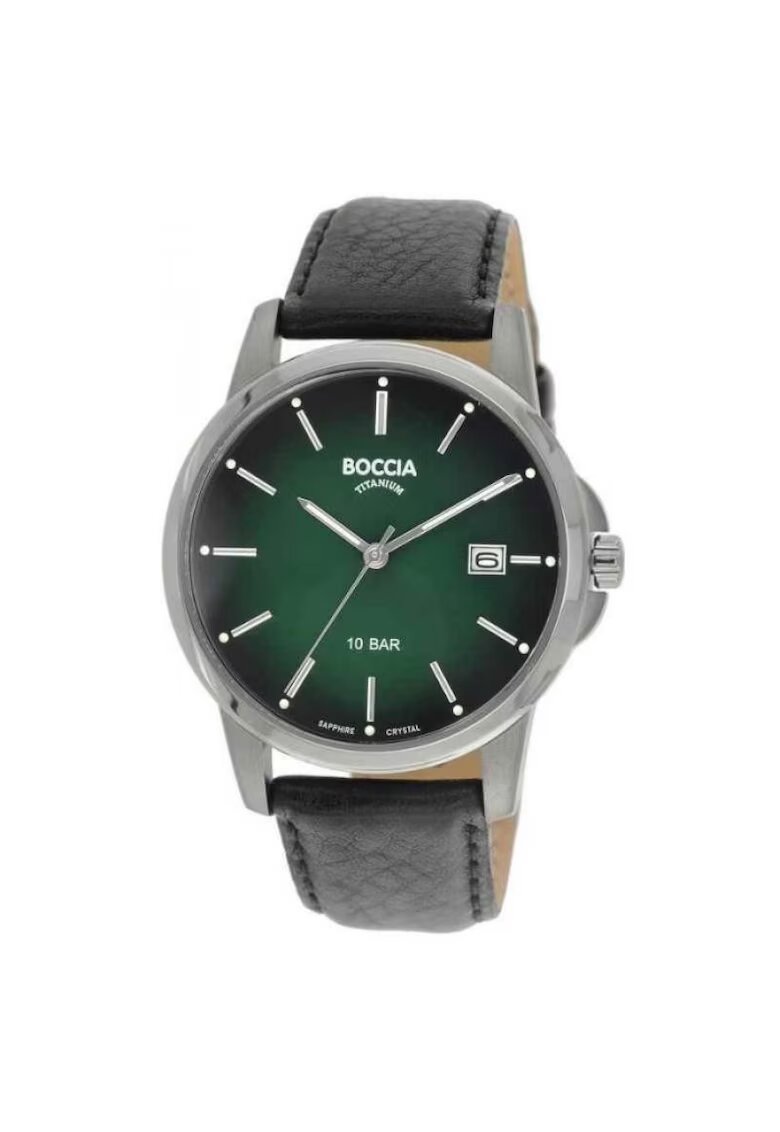 Boccia Titanium Часовник 3633-02 - Титан/Кожа - 10 ATM - Черен