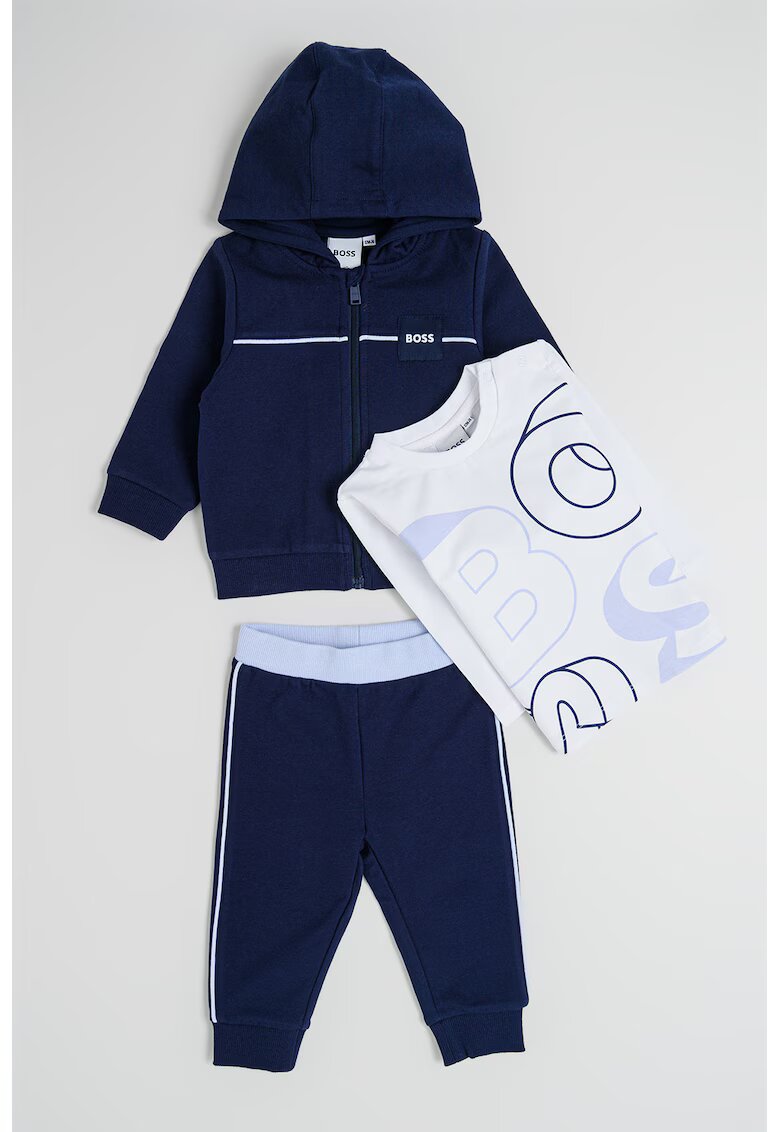 BOSS Kidswear Спортен екип и блуза - 3 части - Бял/Ултрамарин синьо