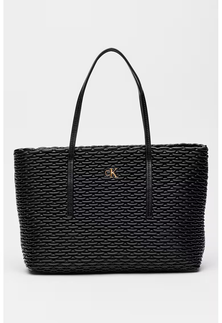Calvin Klein Чанта Tote с десен и метален детайл