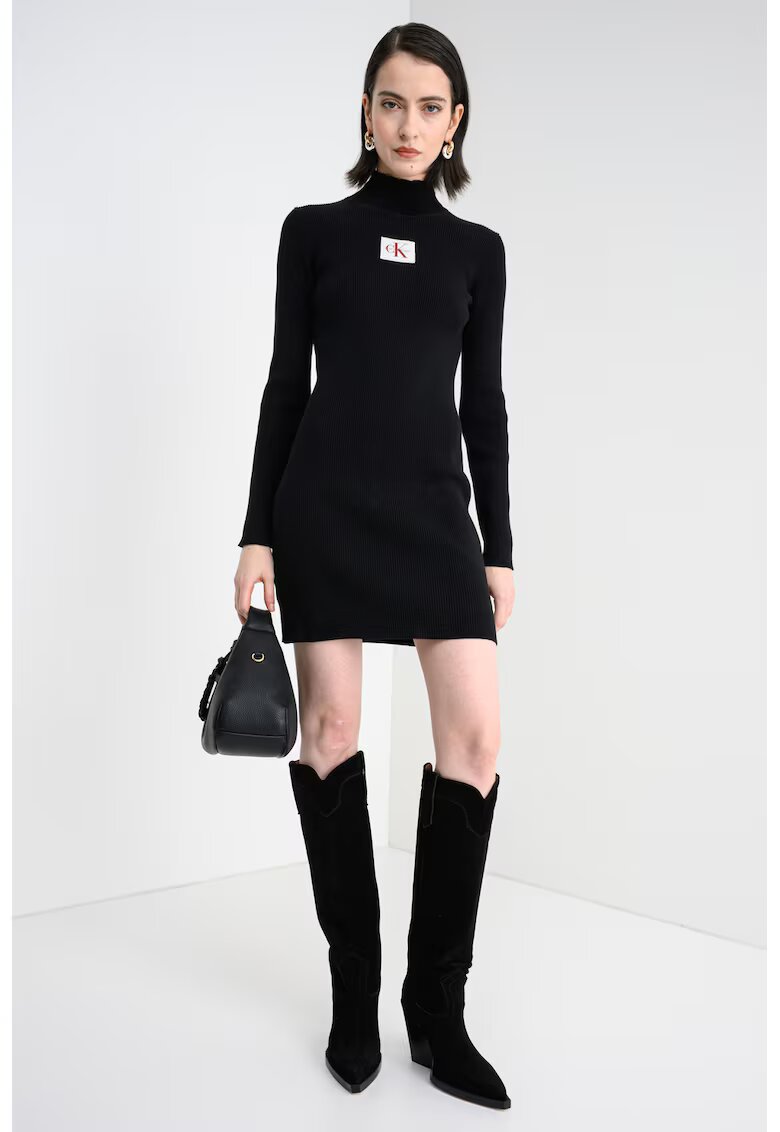 Calvin Klein Jeans Къса рипсена рокля по тялото