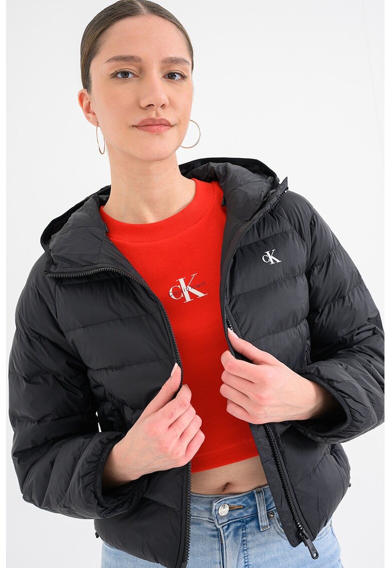 Calvin Klein Jeans Късо капитонирано яке с качулка
