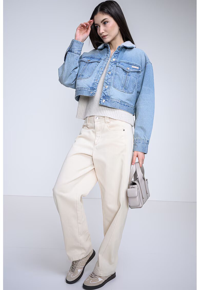 Calvin Klein Jeans Късо свободно яке от деним