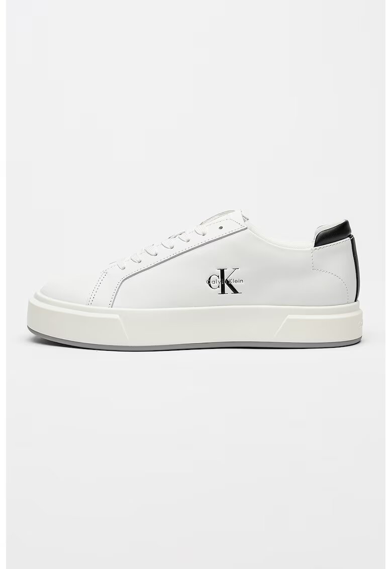 Calvin Klein Jeans Кожени спортни обувки Basket Cupsole - Черен/Бял