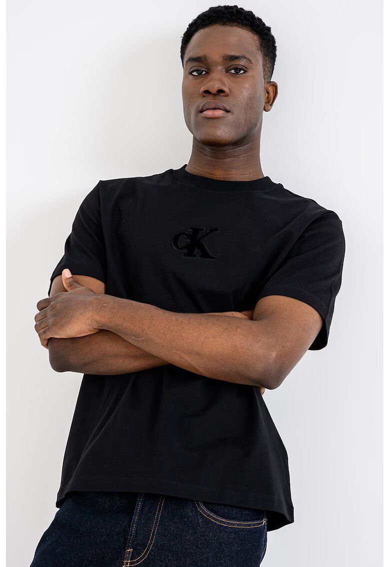 Calvin Klein Jeans Памучна тениска с монограм