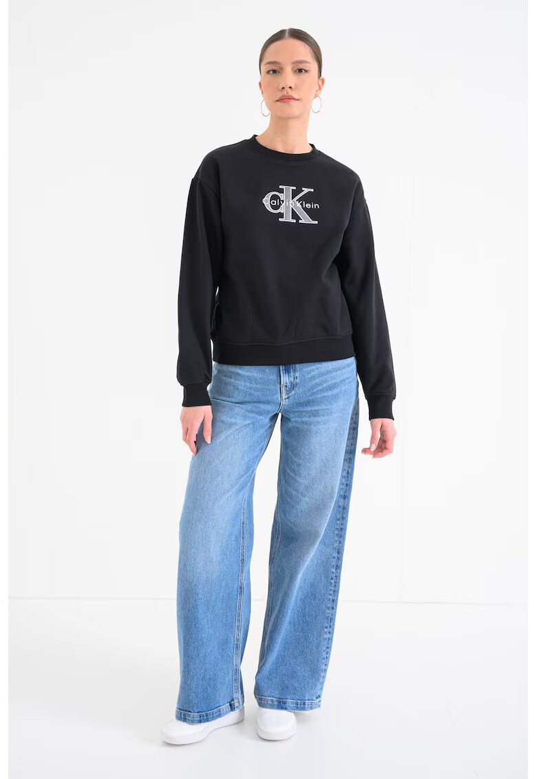 Calvin Klein Jeans Суитшърт с лого и паднали ръкави
