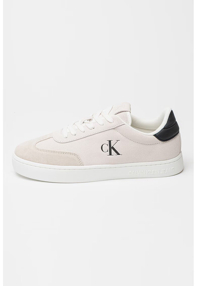 Calvin Klein Jeans Велурени тренировъчни обувки Classic Cupsole - Избеляло черно/Светло кафяво/Мръснобял