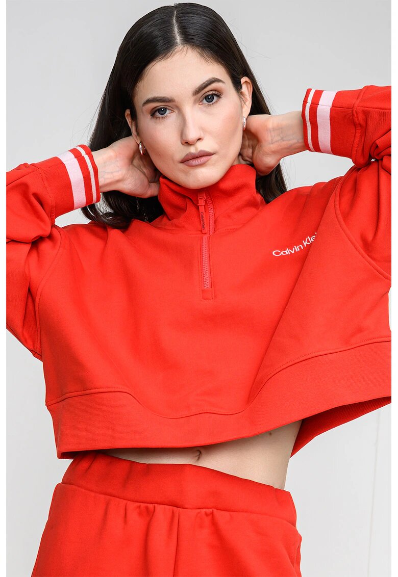 Calvin Klein Къс суитшурт с къс цип