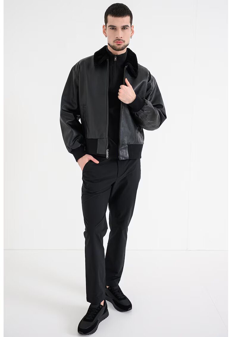 Calvin Klein Кожено яке с яка