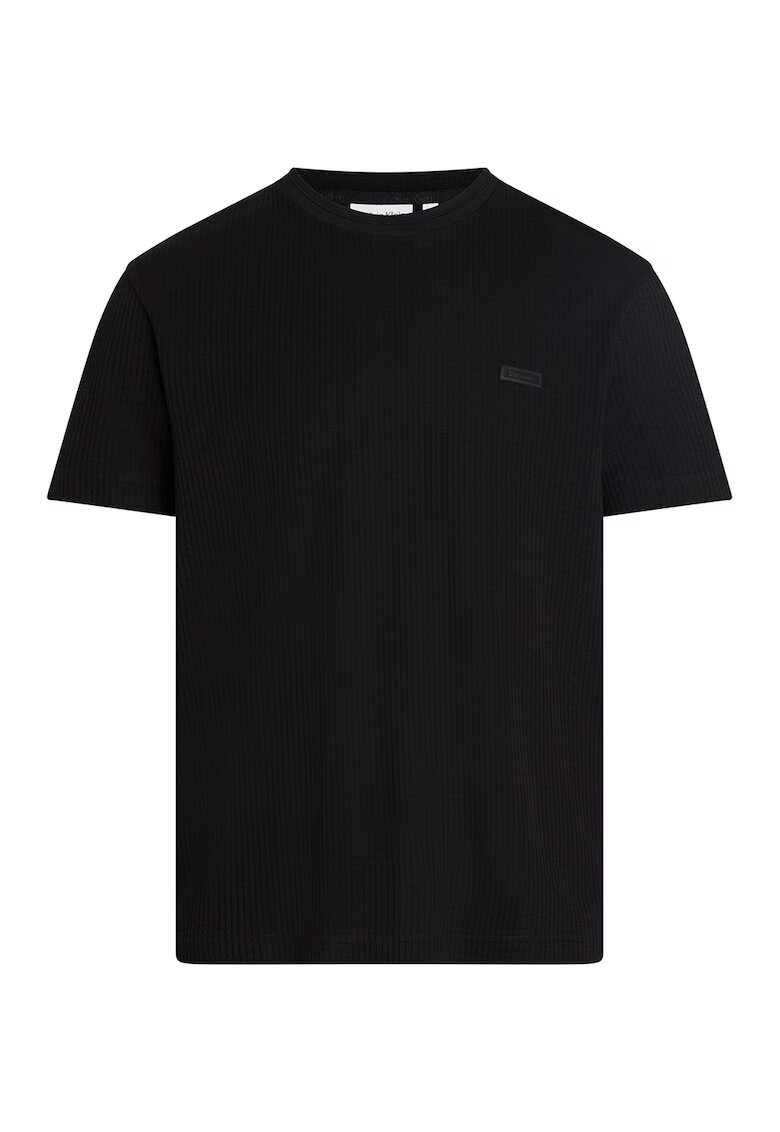 Calvin Klein Памучна тениска с овално деколте