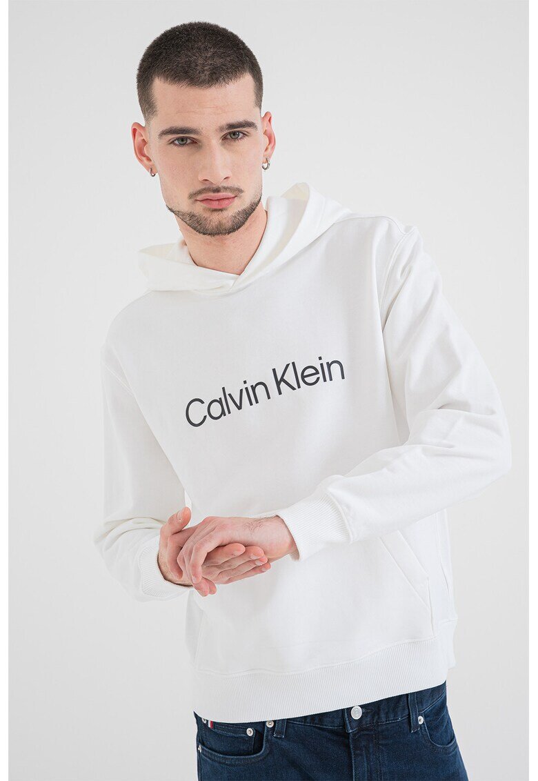 Calvin Klein Памучно худи с джоб кенгуру