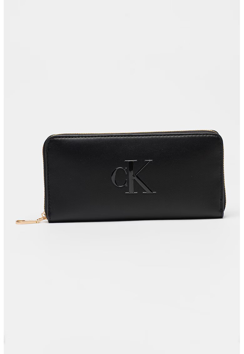 Calvin Klein Портфейл от еко кожа с цип и релефно лого