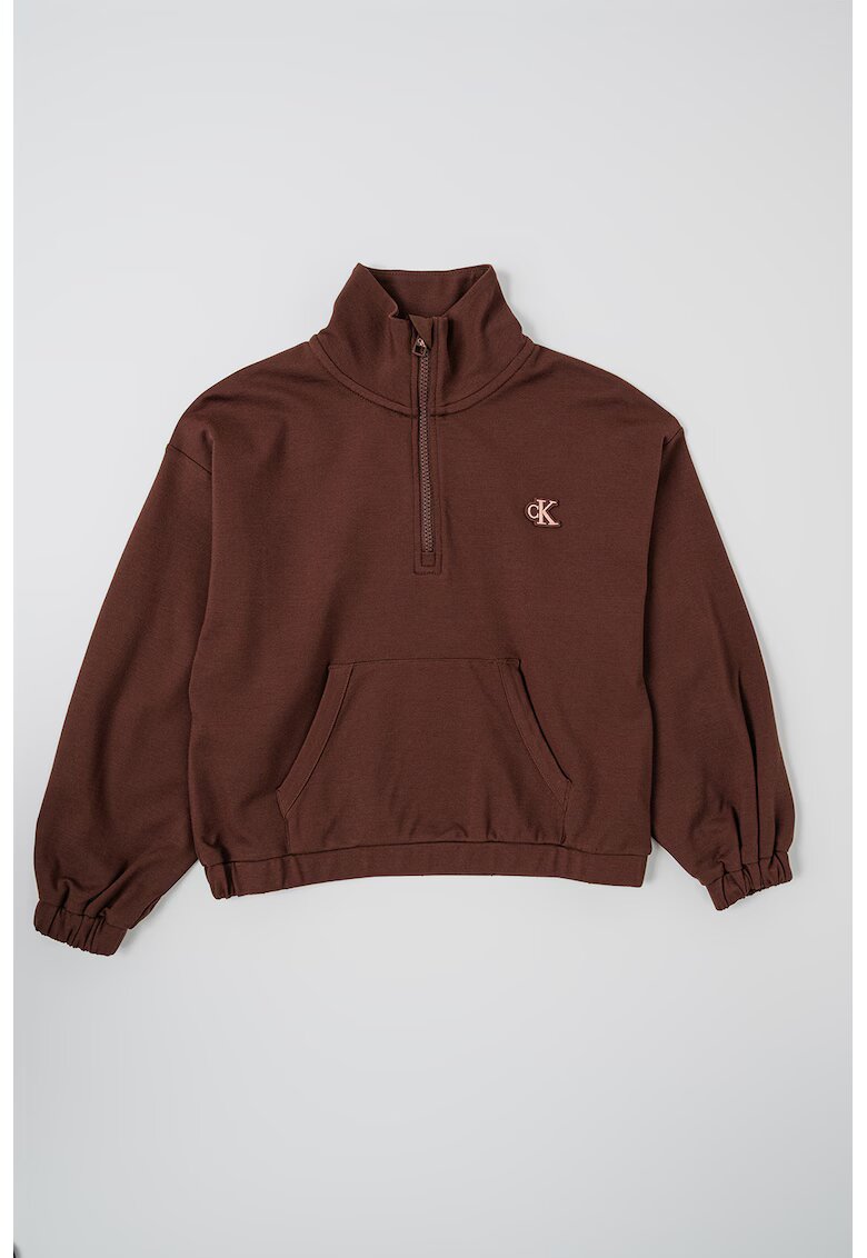 Calvin Klein Суитшърт Punto с къс цип и лого