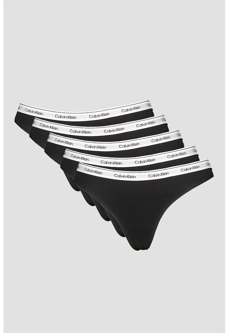 Calvin Klein Танга с еластична талия с лого - 5 чифта