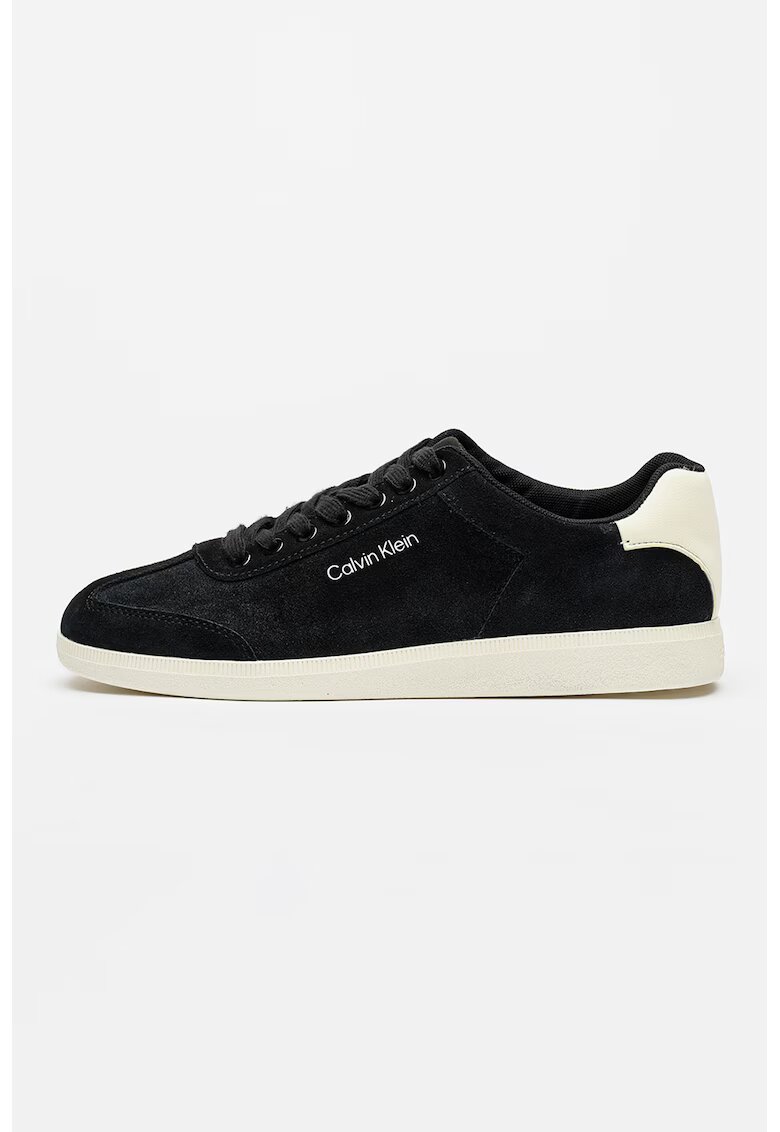 Calvin Klein Велурени спортни обувки Low Cupsole с лого - Зелен/Светло