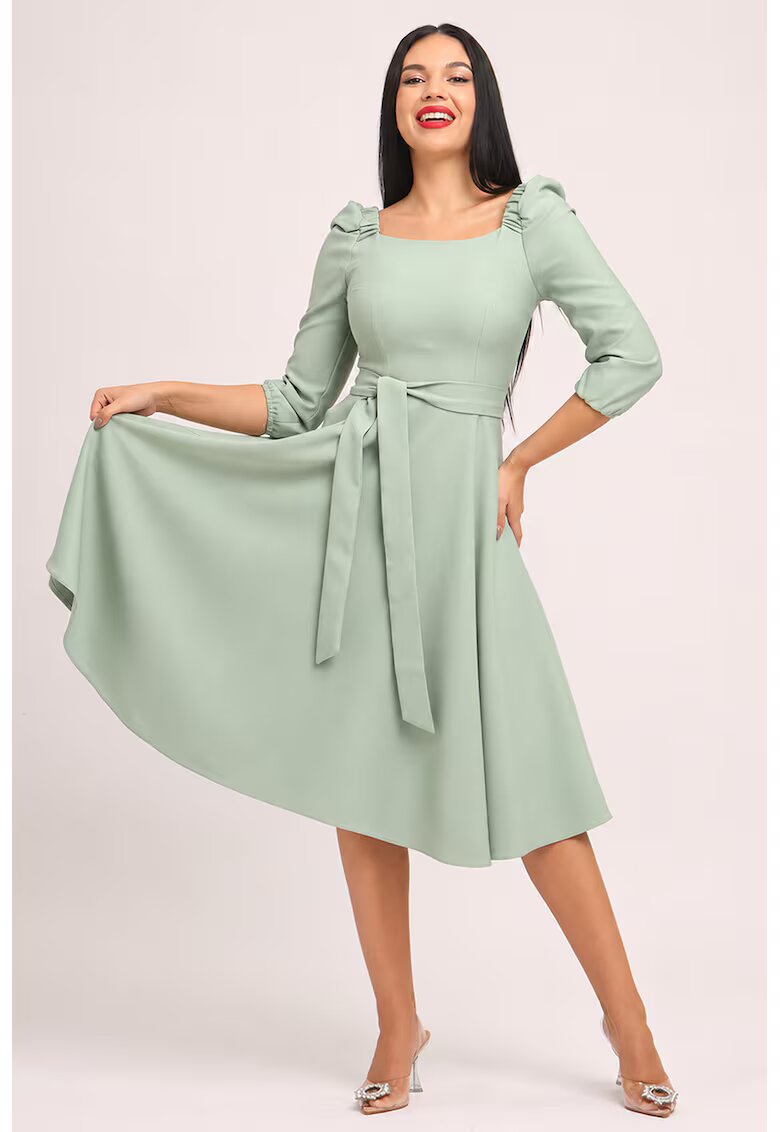 CAMISSI Разкроена рокля Barbie с квадратно деколте